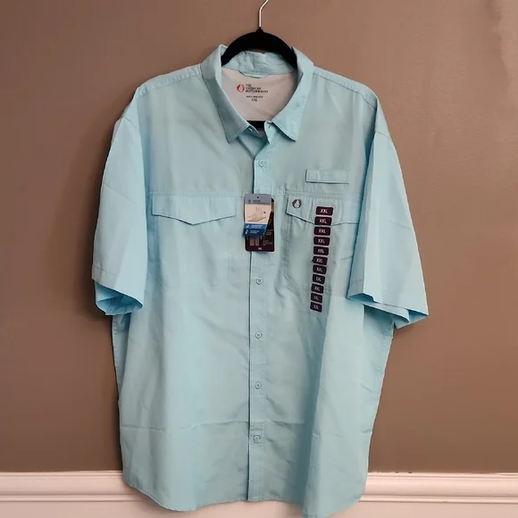 NWT American Outdoorsman Blue Short Sleeve Men's Shirt - Picture 4 of 14